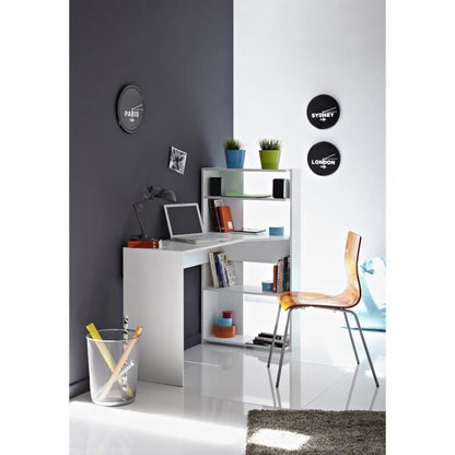JUNE Contemporary corner desk white decor - L 122 cm