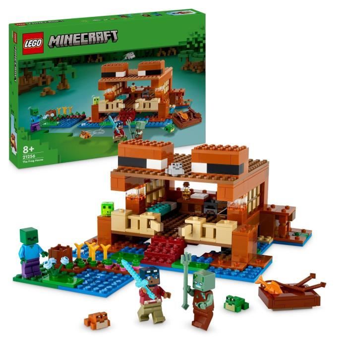 LEGO 21256 Minecraft The Frog House, Toy with Animal Minifigures, Characters: Zombie and Explorer