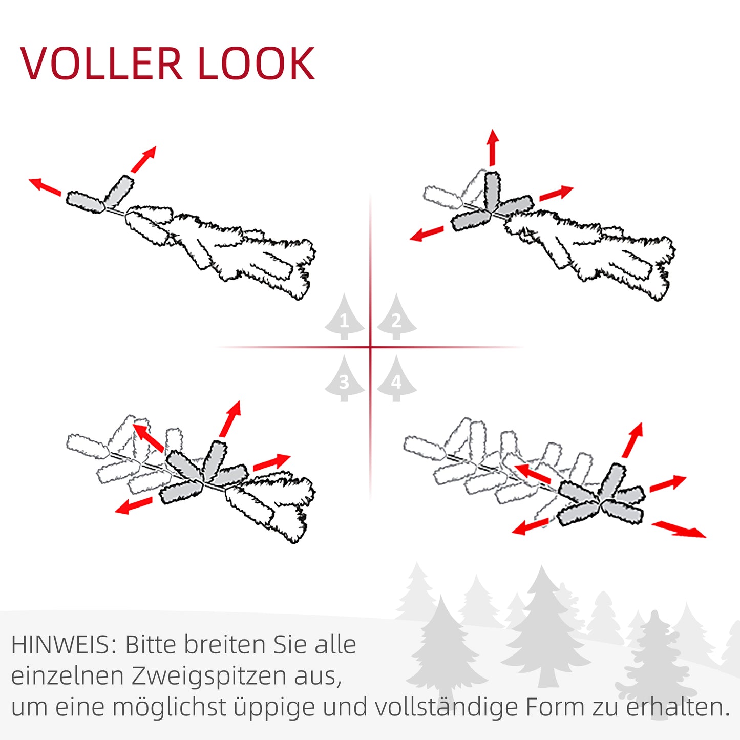 HOMCOM Weihnachtsbaum Christbaum künstlicher Weihnachtsbaum, inkl. Schmuck 95 cm x 95 cm x 150 cm, Grün
