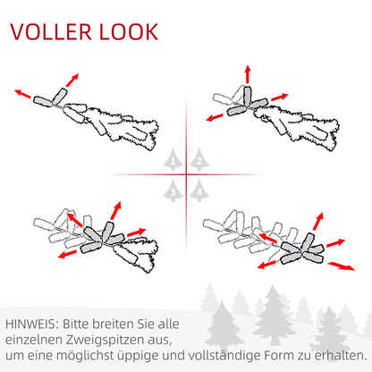 HOMCOM Weihnachtsbaum Christbaum künstlicher Weihnachtsbaum, inkl. Schmuck 95 cm x 95 cm x 150 cm, Grün