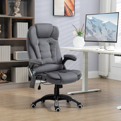 Vinsetto Bürostuhl mit Massage- & Wärmefunktion, ergonomisch, höhenverstellbar, Dunkelgrau
