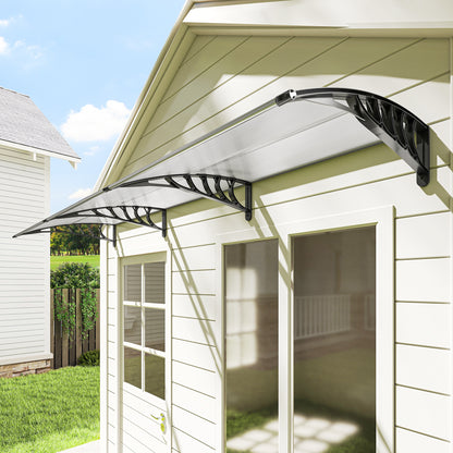 Outsunny Vordach Schutzdach, Sonnen- och Regenschutz, inkl. Wandhalterung, 295x90 cm, Weiß