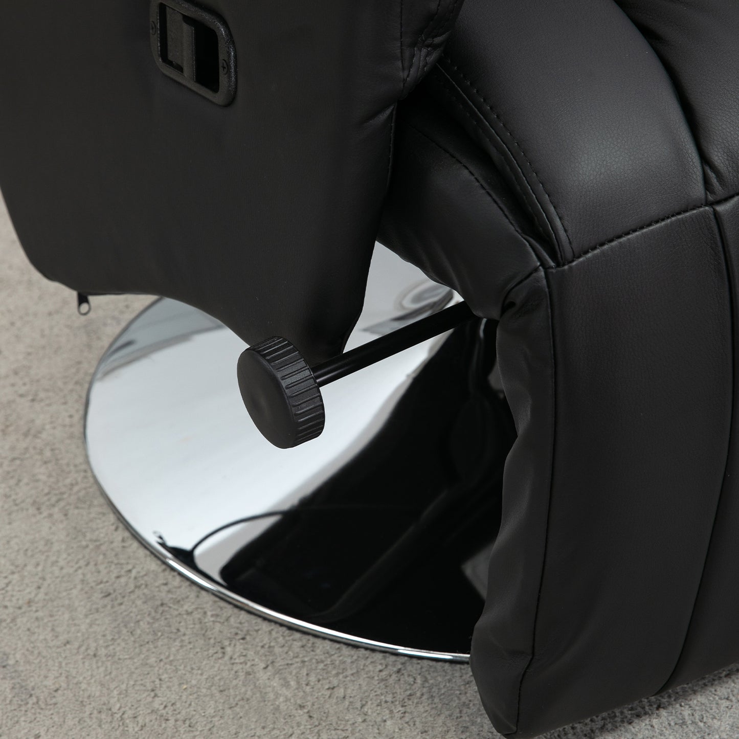 HOMCOM Relaxsessel, Liegefunktion, Lederoptik, Fußstütze, bis 150 kg, 78 x 80 x 109 cm, Schwarz