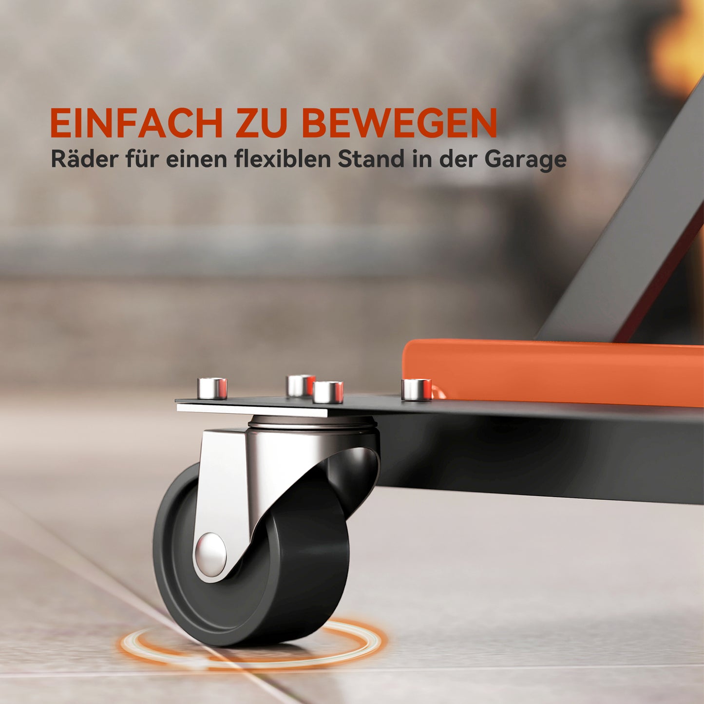 HOMCOM Motorradheber 500 kg Belastbar Motorradhebebühne 135-390 mm Höhenverstellbar Stahl Orange