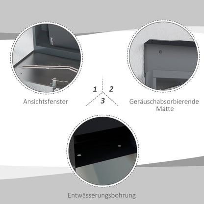 HOMCOM Briefkasten Postkasten, modernes Design, wetterbeständig, 37 cm x 10,5 cm x 37 cm, Grau