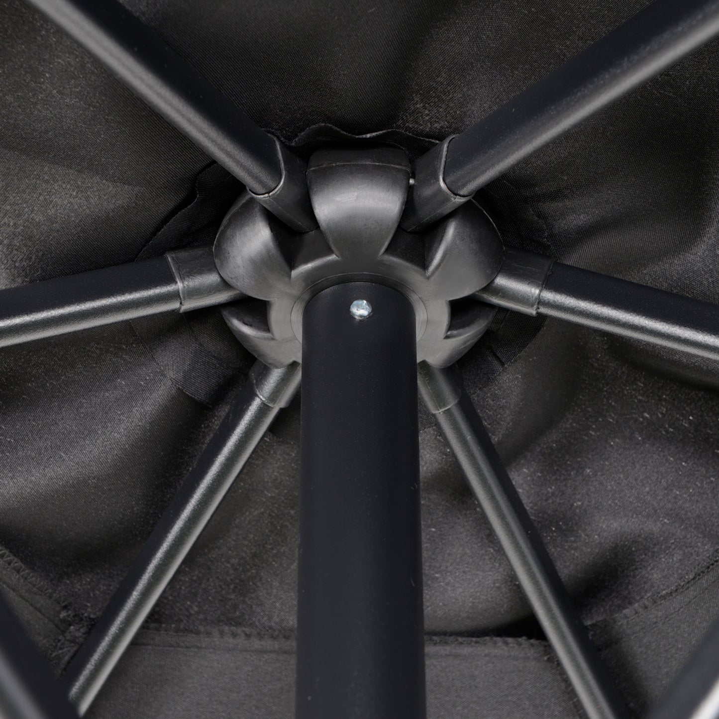 Outsunny Sonnenschirm Ø196 cm, sechseckig Balkonschirm für Strand Balkon Garten, Schwarz