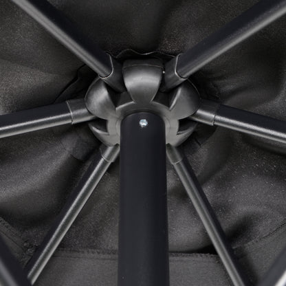 Outsunny Sonnenschirm Ø196 cm, sechseckig Balkonschirm für Strand Balkon Garten, Schwarz