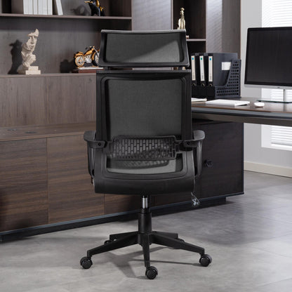 HOMCOM Bürostuhl mit weicher Rückenlehne, Räder, Armlehnen, höhenverstellbarer Schreibtischstuhl, Kunstwolle, Grau