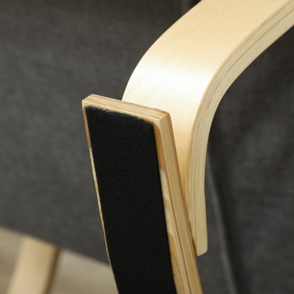 HOMCOM Schaukelstuhl mit Massage-Funktion, Lendenheizung, 3 Modi, Stoffbezug, Grau