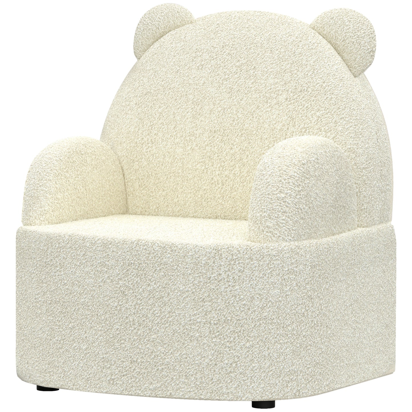 AIYAPLAY Kindersessel, Bärenform, weicher Teddyfleece, bis 3 Jahre, 52x48x59 cm, Beige