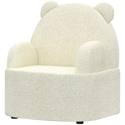 AIYAPLAY Kindersessel, Bärenform, weicher Teddyfleece, bis 3 Jahre, 52x48x59 cm, Beige