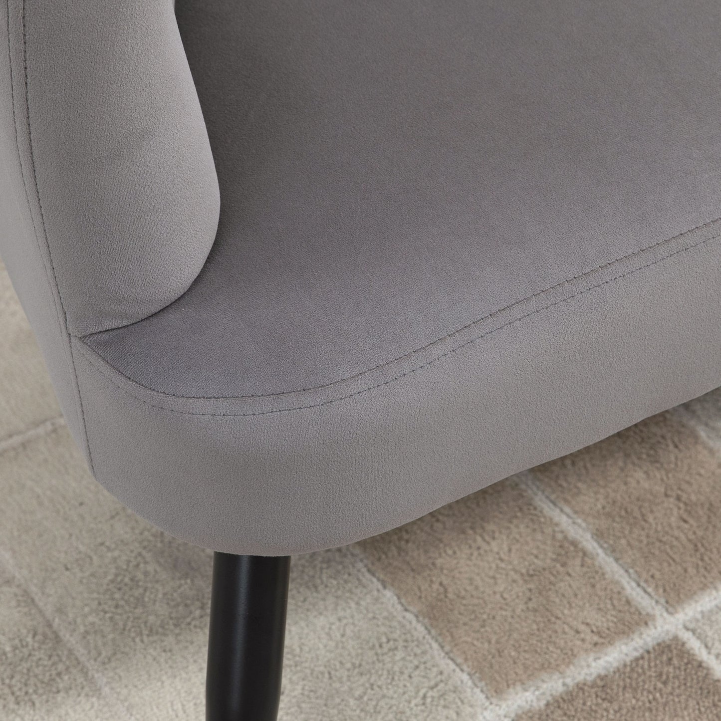 HOMCOM 2-Sitzer-Sofa, Doppelsofa, Zweisitzer Loungesessel im Modern-Design, bis 160 kg belastbar, 132 x 66 x 80 cm, Grau