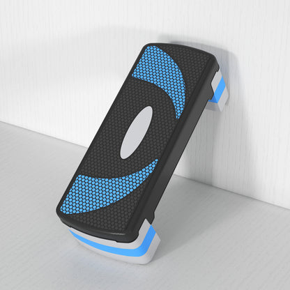 HOMCOM Aerobic-Stepper 3-stufig höhenverstellbar 80 x 31 x 20 cm Schwarz+Hellblau+Grau