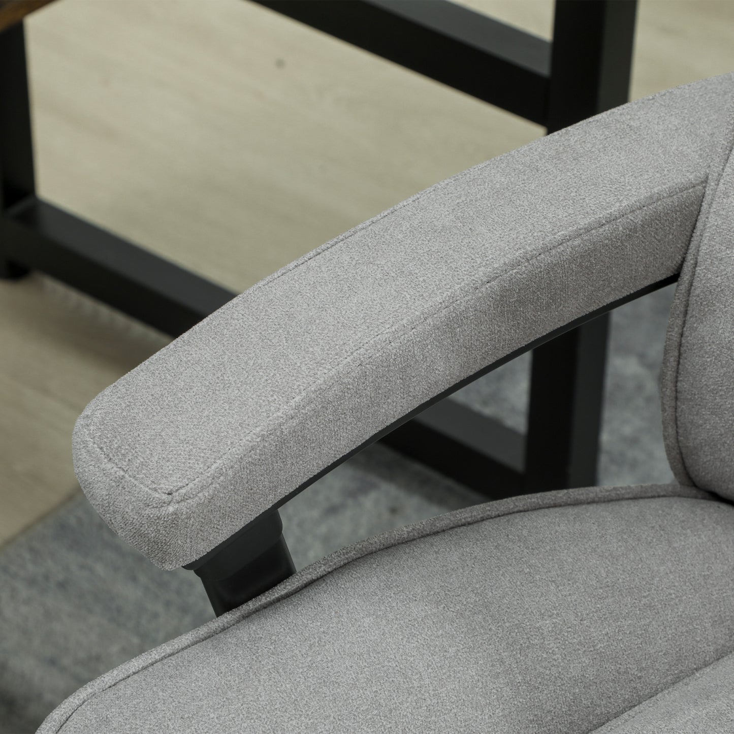 HOMCOM Großer hoher Bürostuhl, 200 kg Tragekapazität, robuste Konstruktion, weicher Bezug, Hellgrau