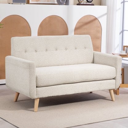 HOMCOM Zweisitzer-Sofa, komfortabel, 134x71x82 cm, Beige