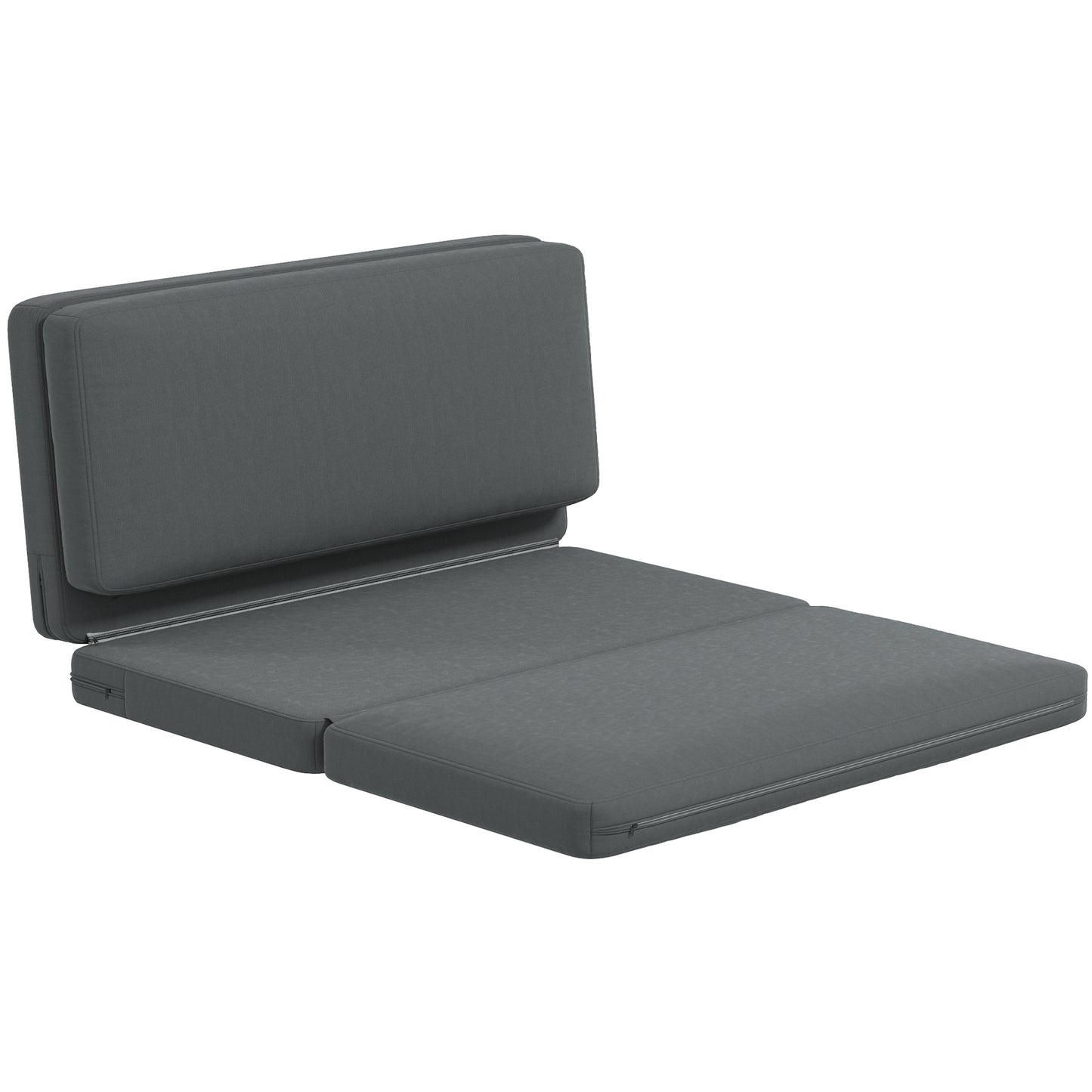HOMCOM 3-in-1 faltbarer Relaxsessel, Gästematratze, teilbar, 138 cm breit, Dunkelgrau