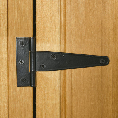 Outsunny Gartenschrank Gartenhaus Gerätehaus Geräteschuppen mit Fachböden Asphaltdach Fenster Holz Gelb+Grün 77 x 54,2 x 179 cm