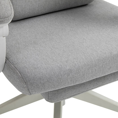Vinsetto Bürostuhl, Ergonomischer Schreibtischstuhl mit Kopfkissen, Lendenkissen, höhenverstellbar Gamingstuhl mit Fußstütze, hoher Rückenlehne, Grau 62 x 68 x 117-127 cm