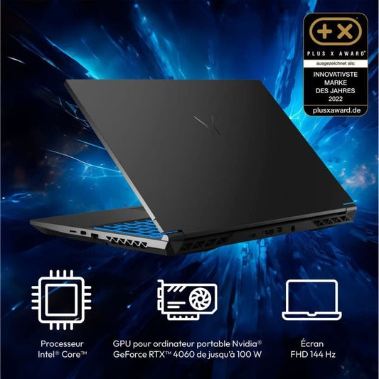 ERAZER Gaming Laptop - DEPUTY P60 - Windows 11 - 15.6'' FHD 144Hz - RTX 4070 - Core i7-12650H - 16GB RAM - 512GB SSD - AZERTY
