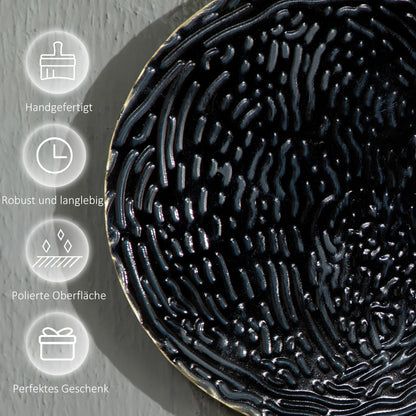 HOMCOM 3D-Wanddekoration mit Kreisen 121 cm x 4 cm x 53 cm Metall Blau + Schwarz