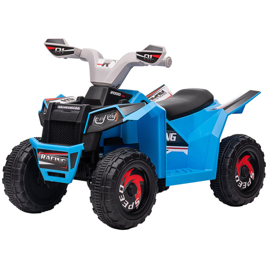 HOMCOM Elektro-Kinderquad, 2,5 km/h, Vorwärts- & Rückwärtsgang, für 18-36 Monate, Blau