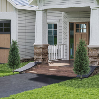 HOMCOM 2er-Set Kunstpflanzen, künstliche Zypressen mit je 831 Blättern, vielseitig, Grün