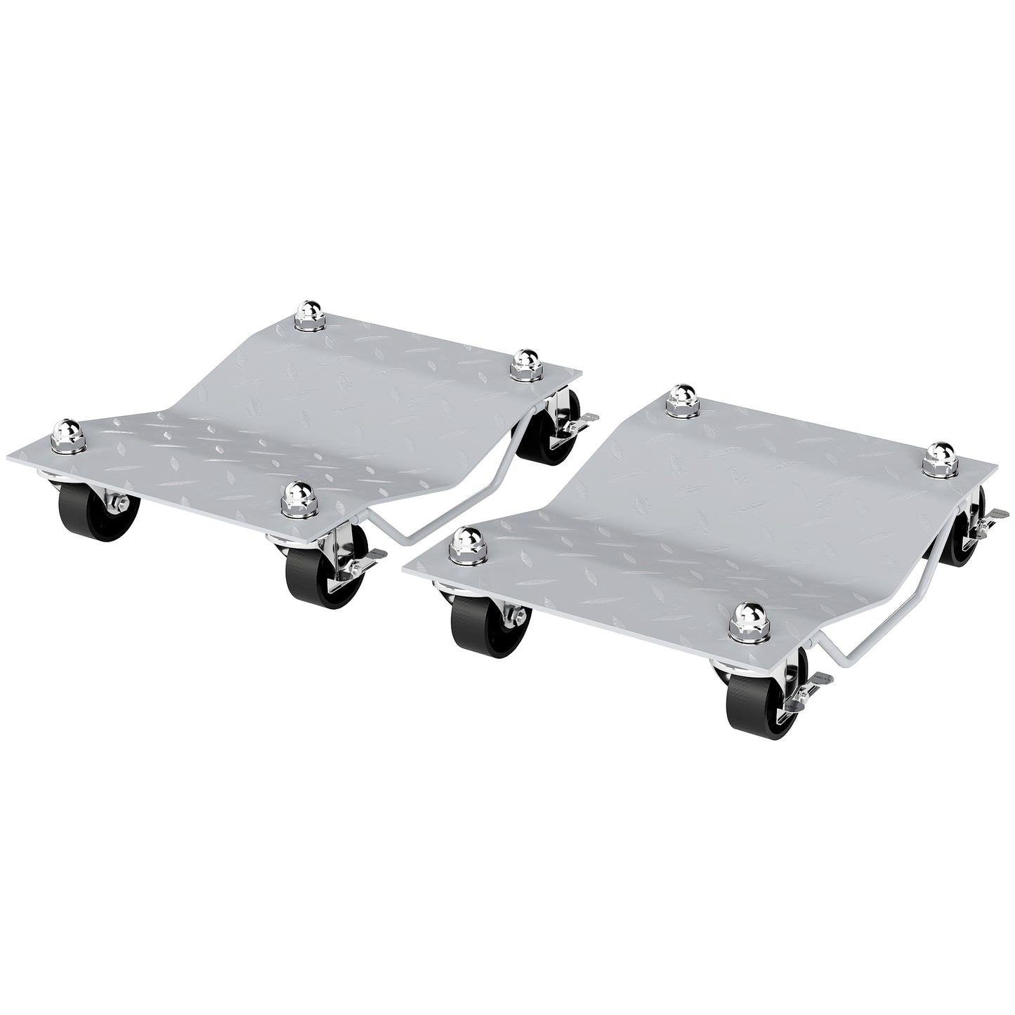 DURHAND Rangierheber 2 Stücke Rangierhilfe Reifenwechsel Wagenheber mit 4 Rollen für Auto PKW Grau 40,5L x 30B x 13,5H cm