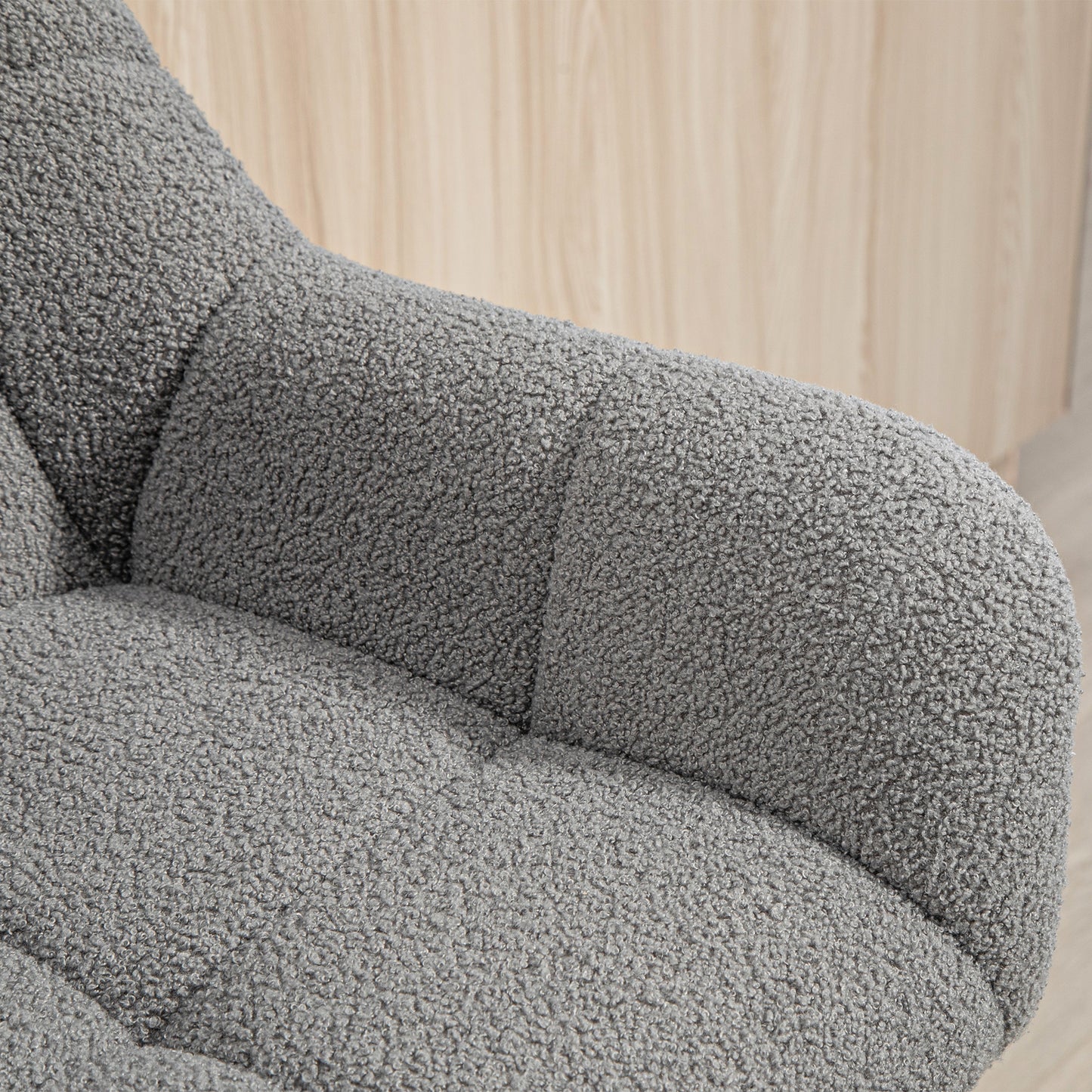 HOMCOM Barhocker 2er-Set Retro-Design höhenverstellbar Fleece-Optik Grau + Schwarz