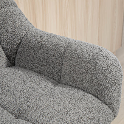 HOMCOM Barhocker 2er-Set Retro-Design höhenverstellbar Fleece-Optik Grau + Schwarz