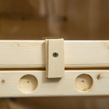 PawHut Hamsterkäfig aus Holz 5 Etagen Nagarium Nagerkäfig Kleintierkäfig mit Gitterdach Rampen, Holzkäfig Mäusekäfig groß Käfig für Hamster Zwerghamster 60 x 40 x 120 cm Naturholz