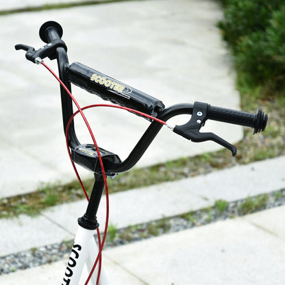 HOMCOM Kinderroller Scooter Tretroller Cityroller Kickscooter Roller Kinder Kickboard mit Luftreifen und Handbremse Scooter Kinder Wasserfest Faltbar ab 5 Jahre 16 Zoll Weiß 139 x 58 x 90-96 cm