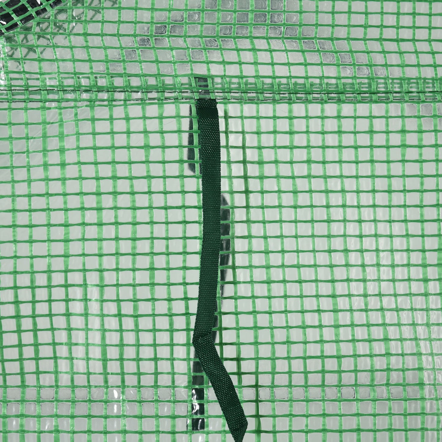 Outsunny Foliengewächshaus begehbares Gewächshaus mit 8 Regalebenen Tomatengewächshaus Treibhaus Frühbeet mit Tür Grün Stahl PE-Kunststoff 143 x 138 x 195 cm