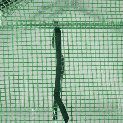 Outsunny Foliengewächshaus begehbares Gewächshaus mit 8 Regalebenen Tomatengewächshaus Treibhaus Frühbeet mit Tür Grün Stahl PE-Kunststoff 143 x 138 x 195 cm