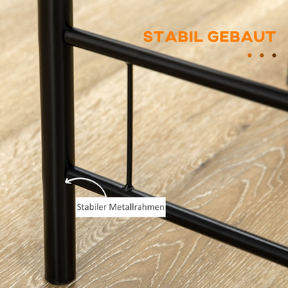 HOMCOM Bistro-Set Esstisch Küchentisch mit Stühlen Set, 1 Tisch, 2 Stühle, 80 cm x 53 cm x 74,5 cm, Schwarz