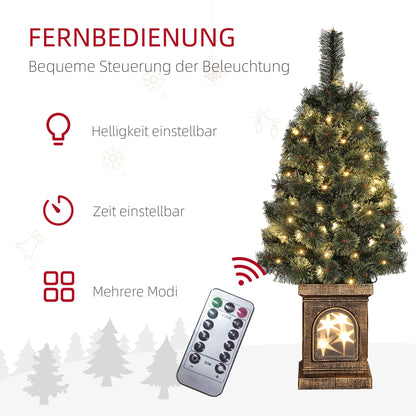 HOMCOM Weihnachtsbaum, naturgetreue Erscheinung, integrierte LEDs, dimmbar, 8 Modi, 45 x 90 cm, Grün