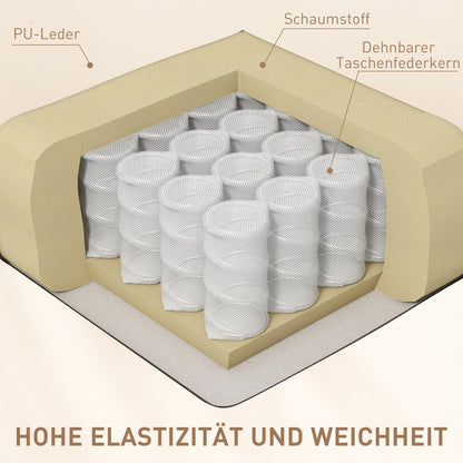 HOMCOM Massagesessel, Relaxsessel, Wippfunktion, 8 Vibrationspunkte, inkl. Fernbedienung, Creme