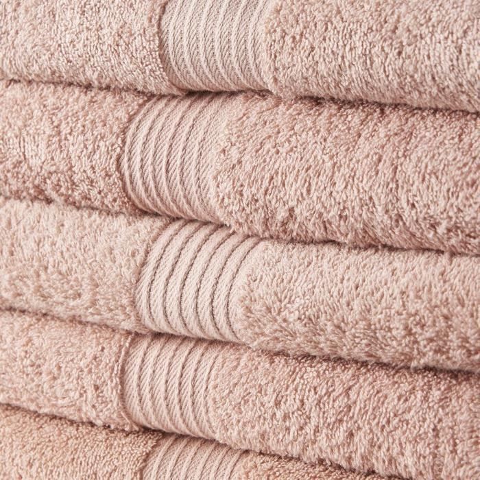 TODAY Essential - Set of 5 bath sheets 70x130 cm 100% Cotton, pink color