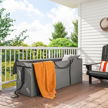 Outsunny Aufbewahrungstasche Gartenpolster, Auflagentasche, Schutzhülle mit Tragegriff, Reißverschluss, 200 x 60 x 75 cm, Hellgrau