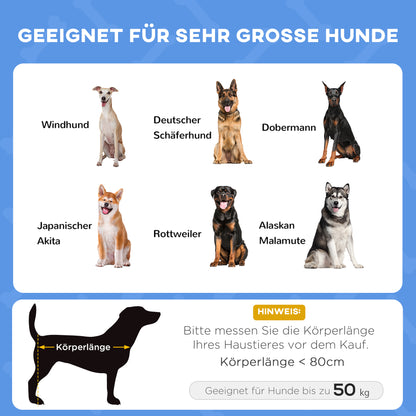 PawHut Outdoor-Hundeschlafplatz Wetterfestes Hundebett, mit Baldachin, klappbar, 122 x 92 x 108 cm, Blau + Schwarz