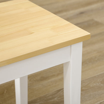 HOMCOM Sitzbank Holzbank 2er-Sitzbank, Massivholz, lackiert, Natur+ Weiß