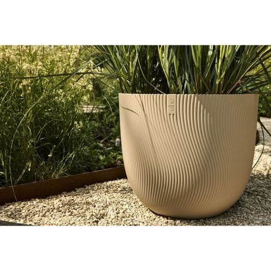Flower pot - ELHO - Sereh Round 30 - Beige - L 30 x B 29.5 x H 25 cm - 100% recycled