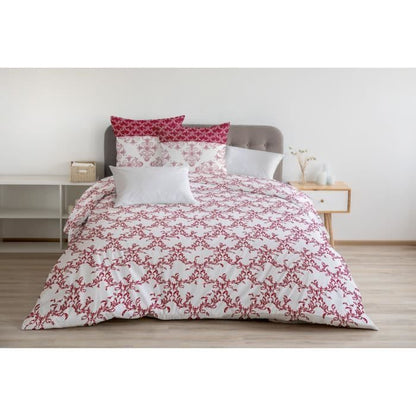 Duvet set 220x240 cm HOME LINGE PASSION FRISE: Duvet cover + 2 pillowcases - 100% Cotton 57 thread count - Burgundy