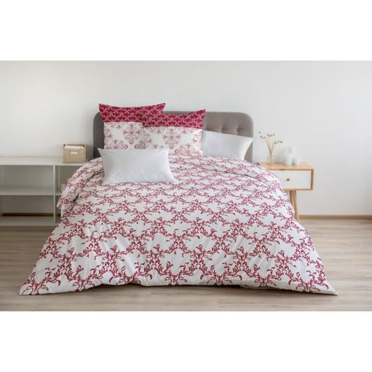 Duvet set 220x240 cm HOME LINGE PASSION FRISE: Duvet cover + 2 pillowcases - 100% Cotton 57 thread count - Burgundy