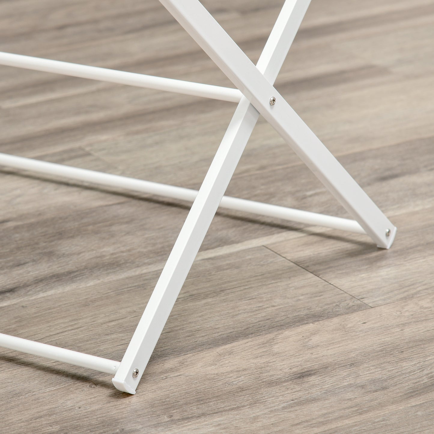 HOMCOM Wäscheständer faltbar 8-stufiger Trockengestell Turmtrockner Turmwäscheständer Trockenständer Metall Kunststoff Weiß 74 x 35 x 144 cm