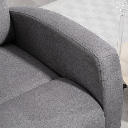 HOMCOM Verstellbarer Relaxsessel mit Fußstütze, Moderner Polstersessel, Dunkelgrau