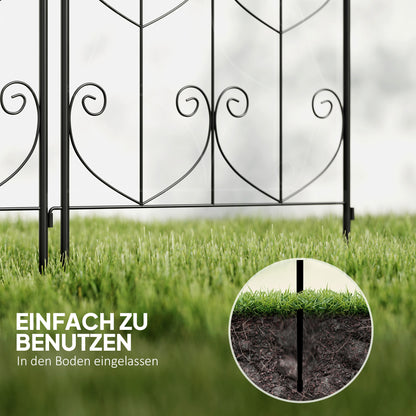 Outsunny Rankgitter Metall 2er Set zum Stecken rostfrei Rankhilfe mit Vogeldesign für Kletterpflanzen 50x120 cm Schwarz