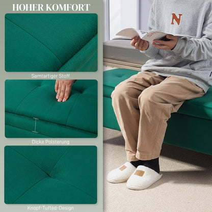 HOMCOM Sitzbank mit Stauraum, belastbar bis 120kg, 120x44x44,5cm, Grün