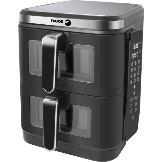 FAGOR oil-free fryer - Airfryer FGD11 - Capacity 11L - Double tanks 5.5 L - 12 cooking programs - 2800W
