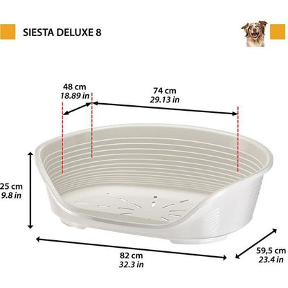 SIESTA DELUXE Basket-Basket Size 8 - 82*59.5*25 cm - Light Grey - FERPLAST