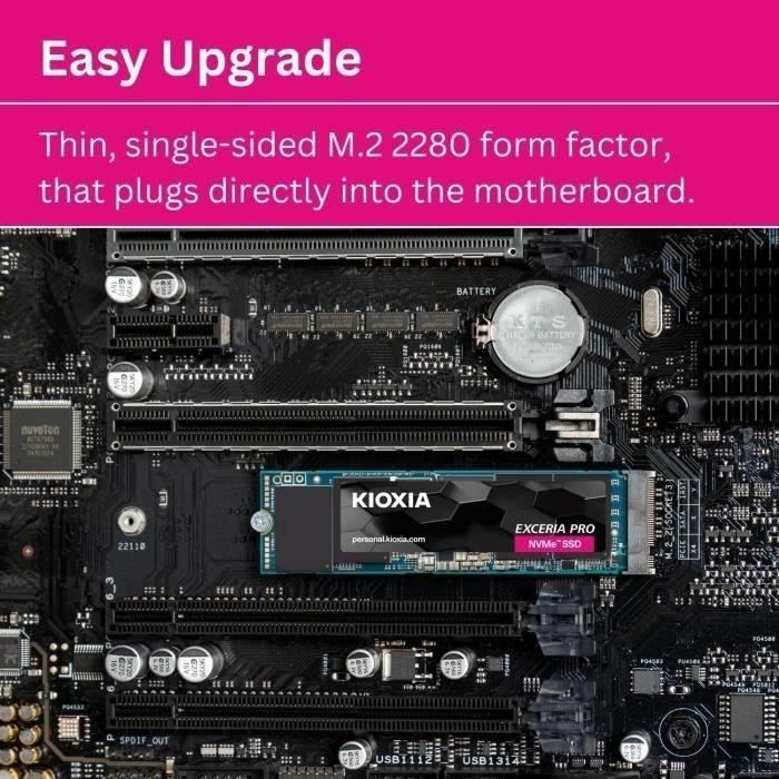 SSD - KIOXIA - EXCERIA PRO - 2TB, M.2, 7300MB/s read, 6400MB/s write, for laptop